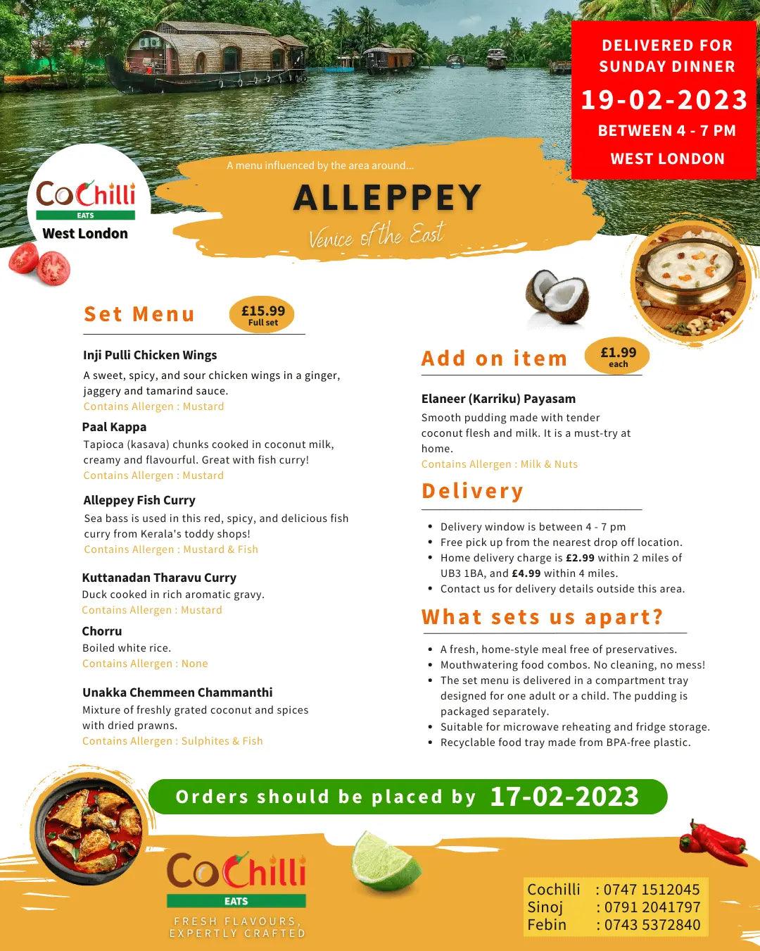 Alleppey theme cochilli eats set menu